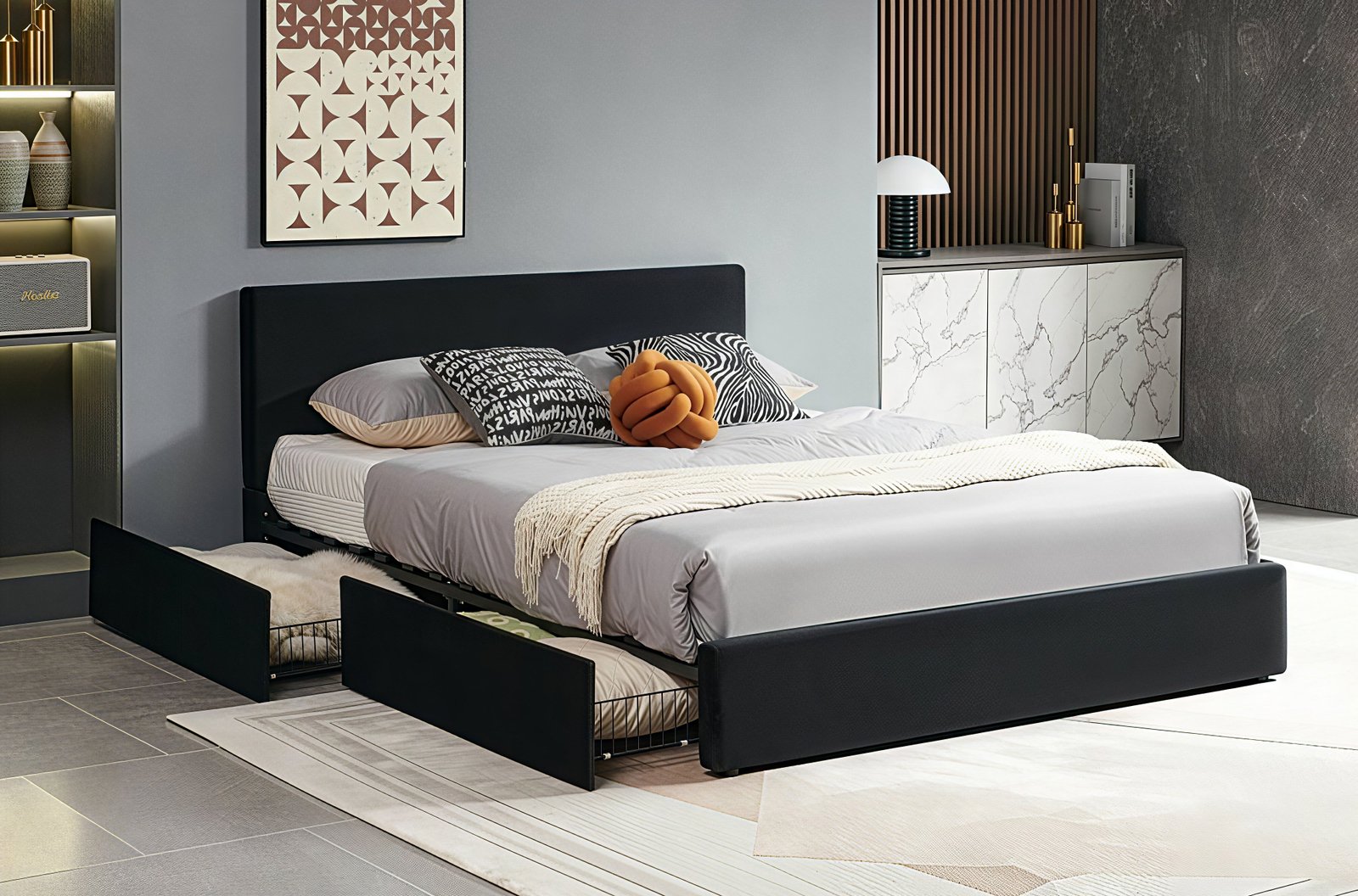 CALIX CORE™ – VELVET STORAGE PLATFORM BED – T2128