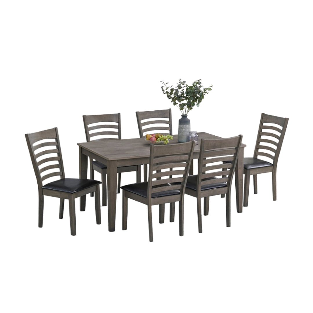 Antique Grey Ladder Back Dining Set – Model T-1080