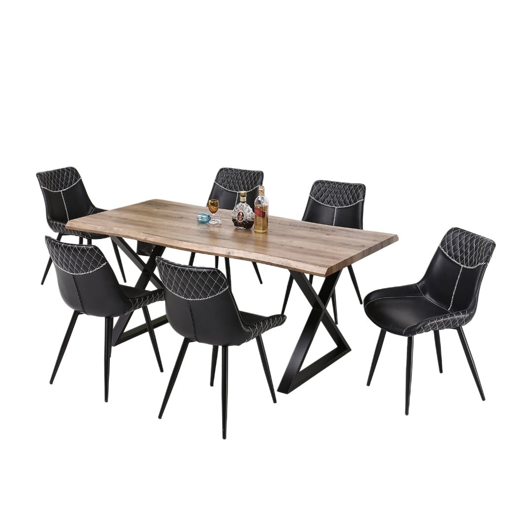 Rustic Faux Live Edge Dining Set – Model T-1811