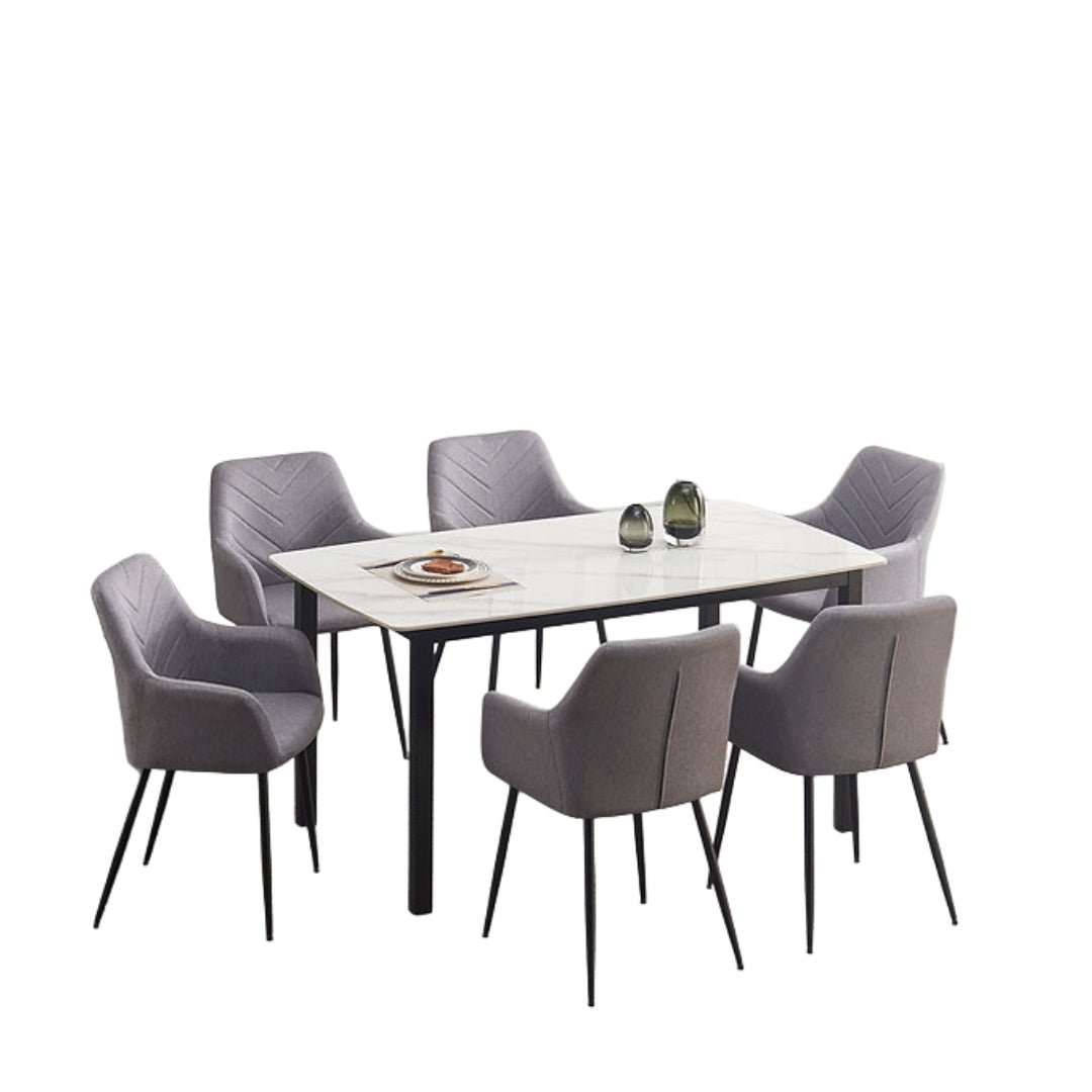 Modern Dining Set with Sintered Stone Marble Top - Model T-1815