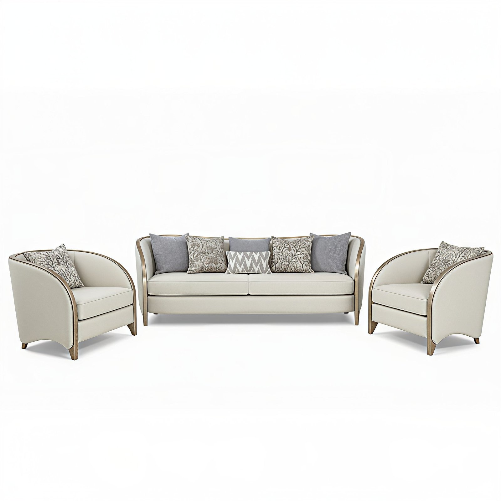 SCARLETT™ – ELEGANT WOOD-TRIMMED LIVING ROOM SET – L1925